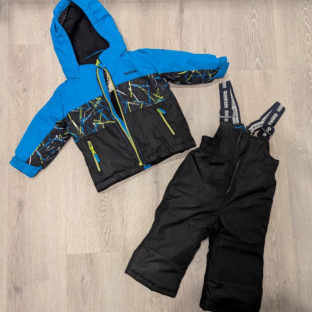 Boys OshKosh B'gosh Blue and Black Winter Jacket and Ski Pants
